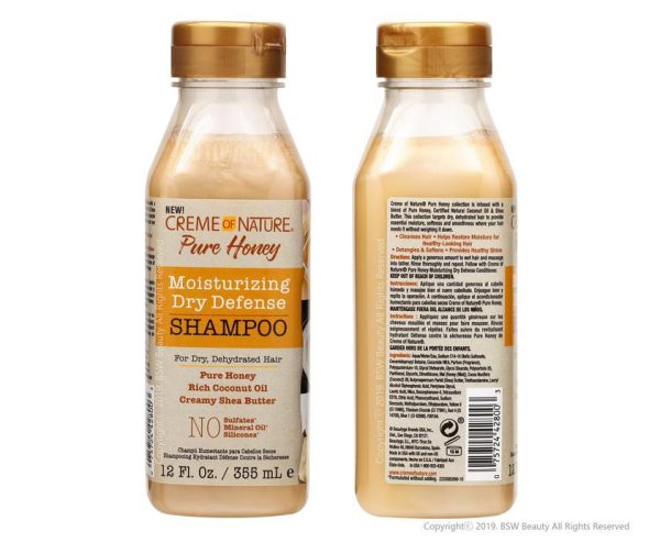 Creme Of Nature – Pure Honey Moisturizing Dry Defense Shampoo– 12Oz